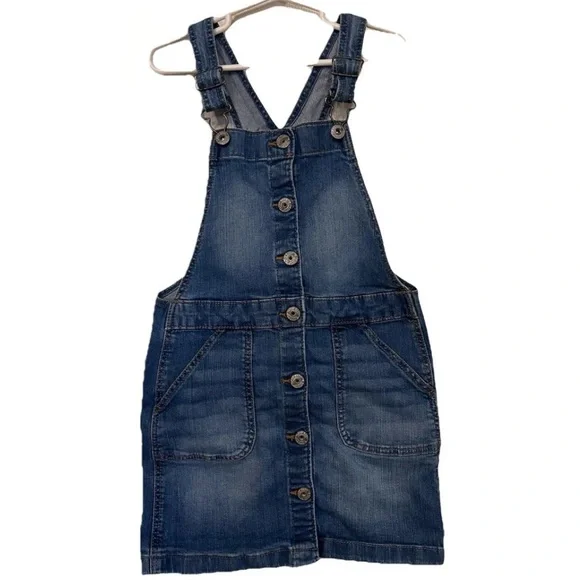 OshKosh B'gosh | Dresses | Oshkosh Girls Denim Overall Jumper Jean Dress Sz  7 Medium Wash Classic Pinafore | Poshmark